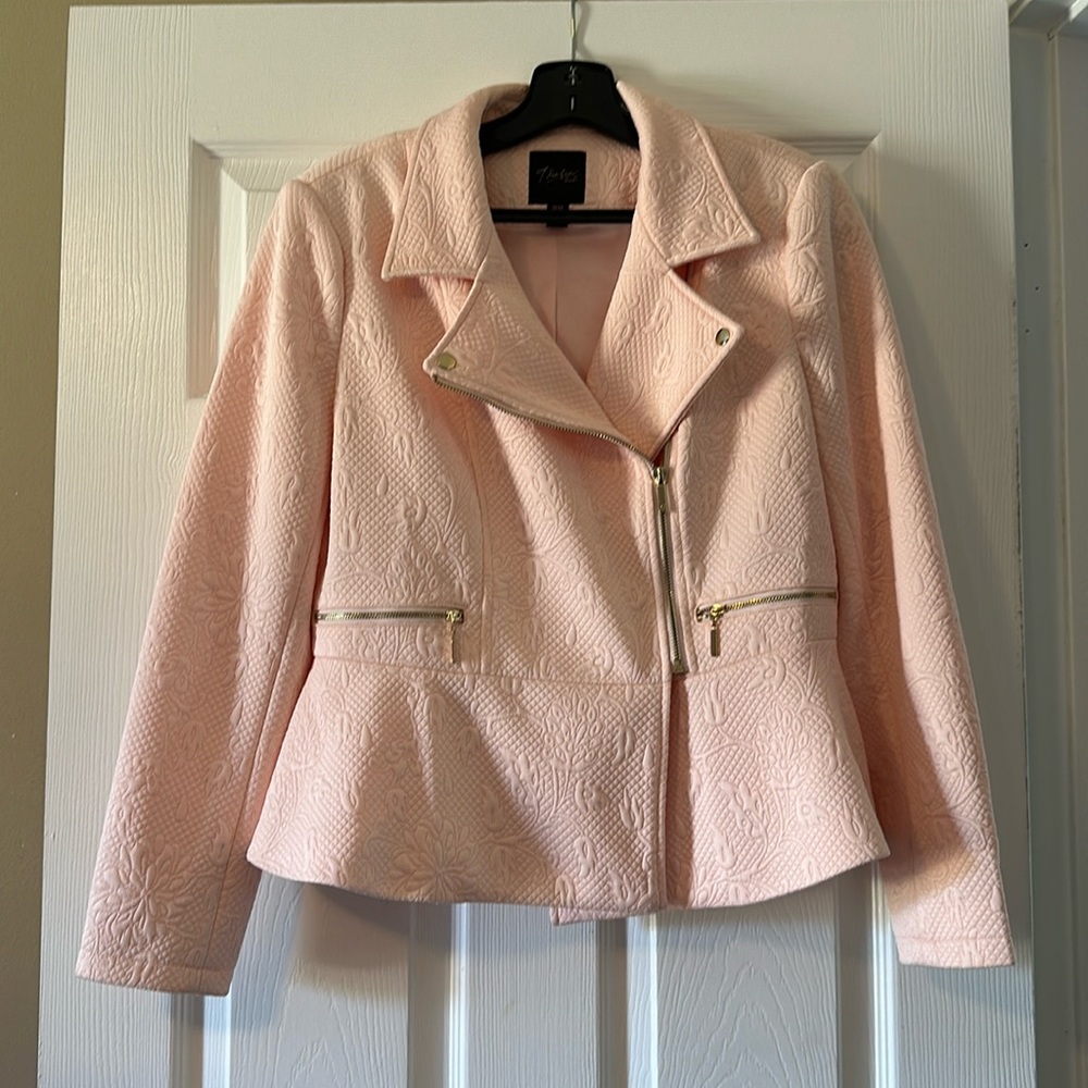 Pink Moto Jacket with gold detailing